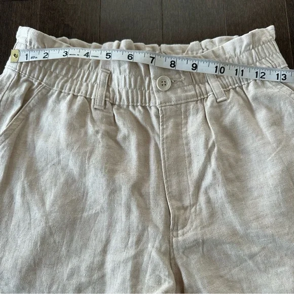 Hollister Linen Blend Shorts Tan Smocked Waist Tan Khaki Size S - Picture 3 of 7